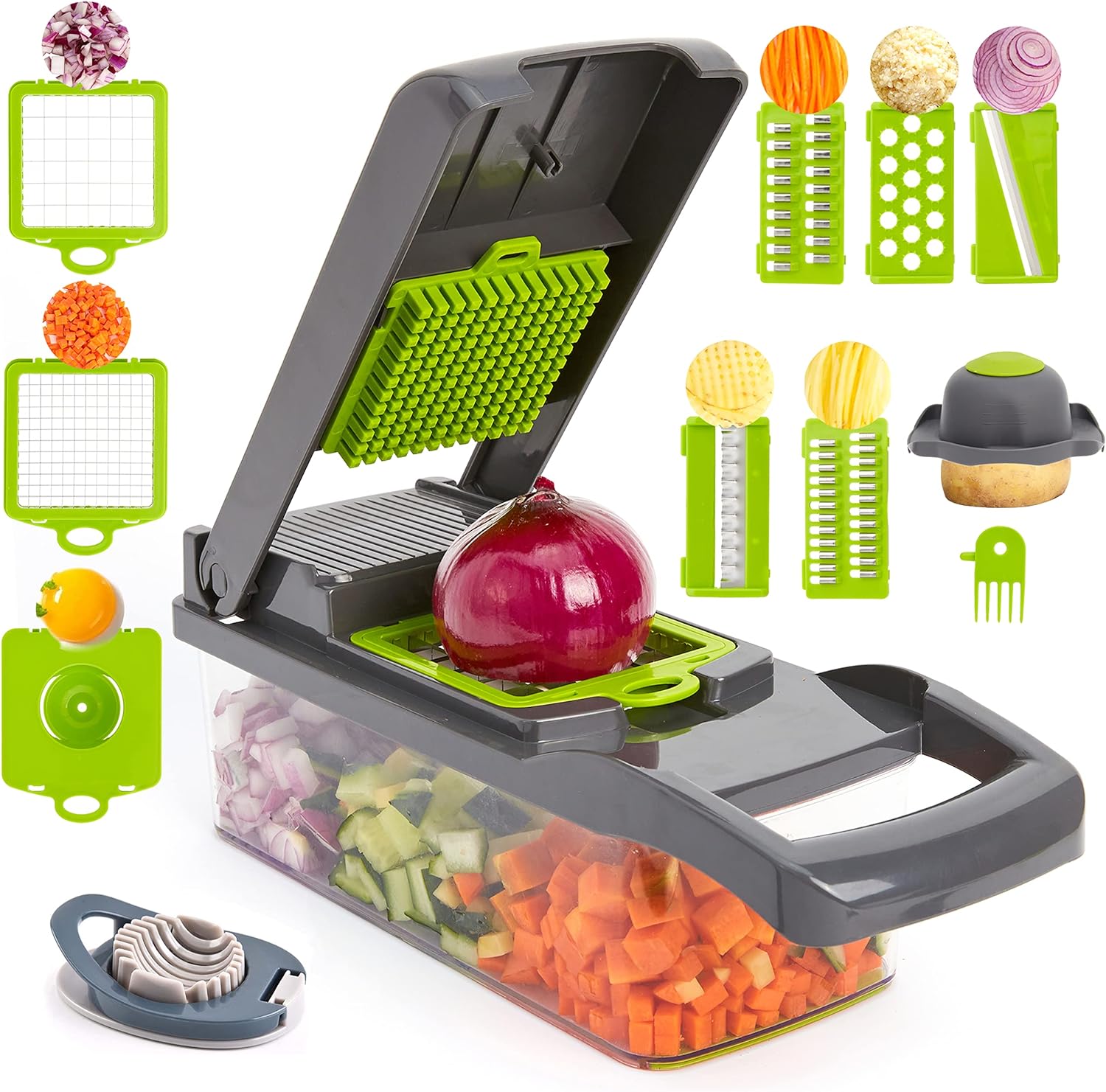 12 In 1 Multifunctional Vegetable Slicer Cutter Shredders Slicer With Basket Fruit Potato Chopper Carrot Grater